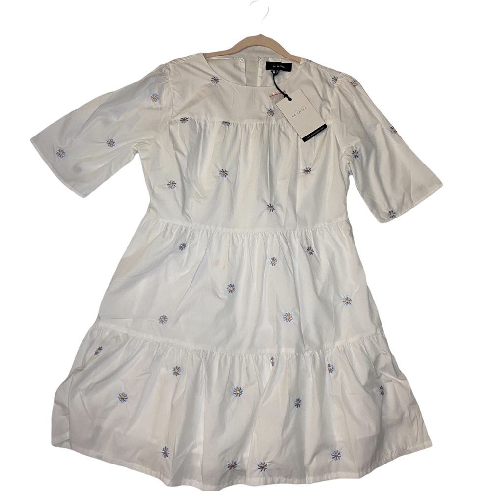 Embroidered Daisy Summer Dress